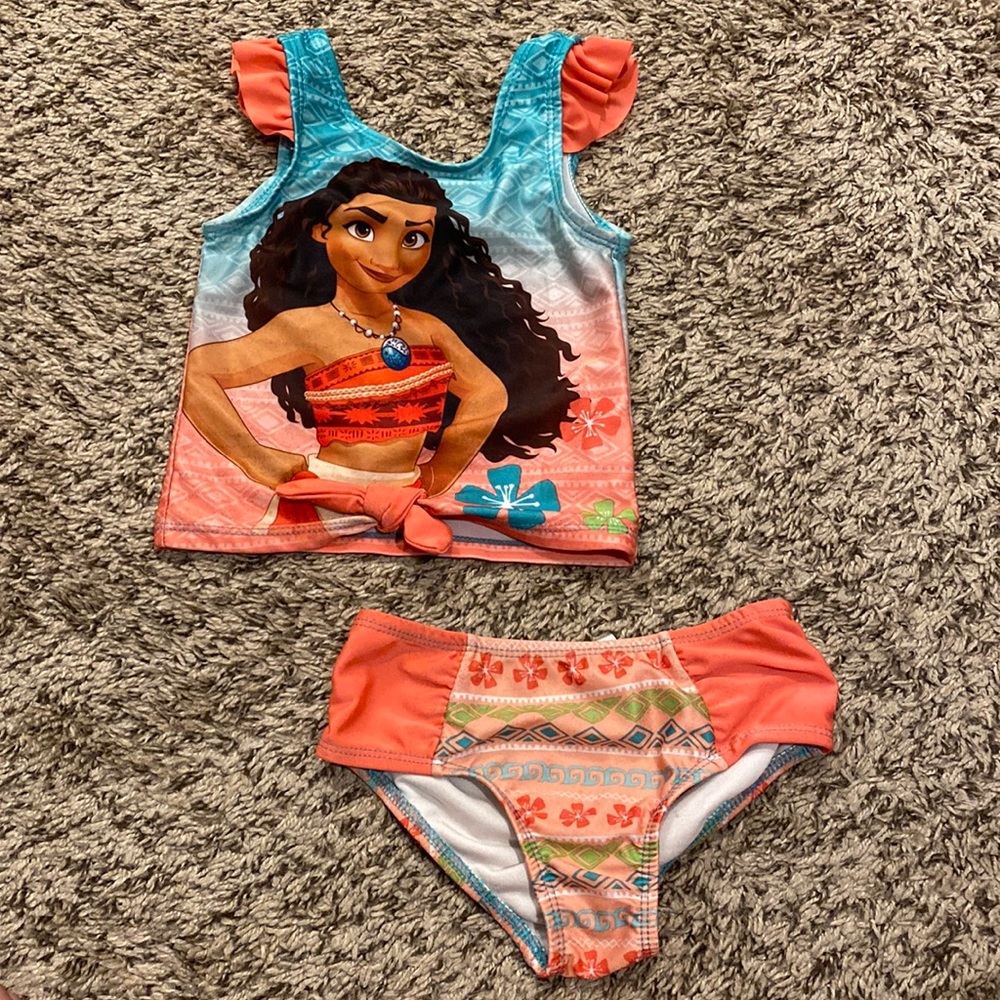 Disney 3T Moana Two-Piece Tankini Swimsuit - Picture 1 of 5